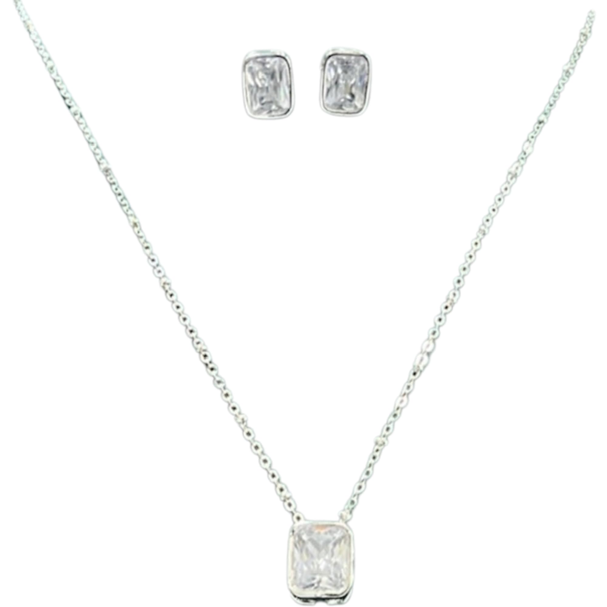 EVORA INDIA 925 Sterling Silver Necklace with Earring Set for Women & Girls, (SLNJ0002)