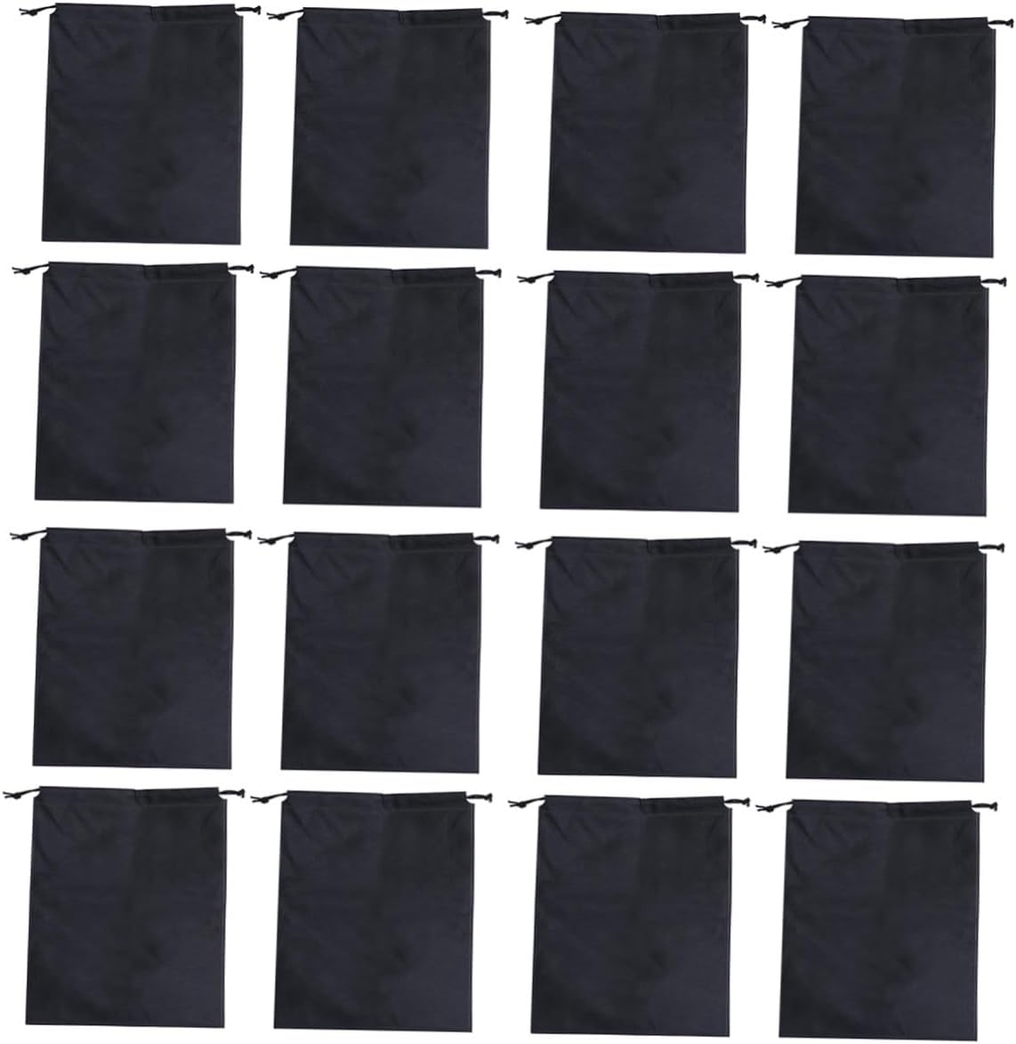 Didiseaon 16pcs Drawstring Shoe Storage Bags Non-woven Organizer for Travel Business Gym Black Dust Pouches Easy