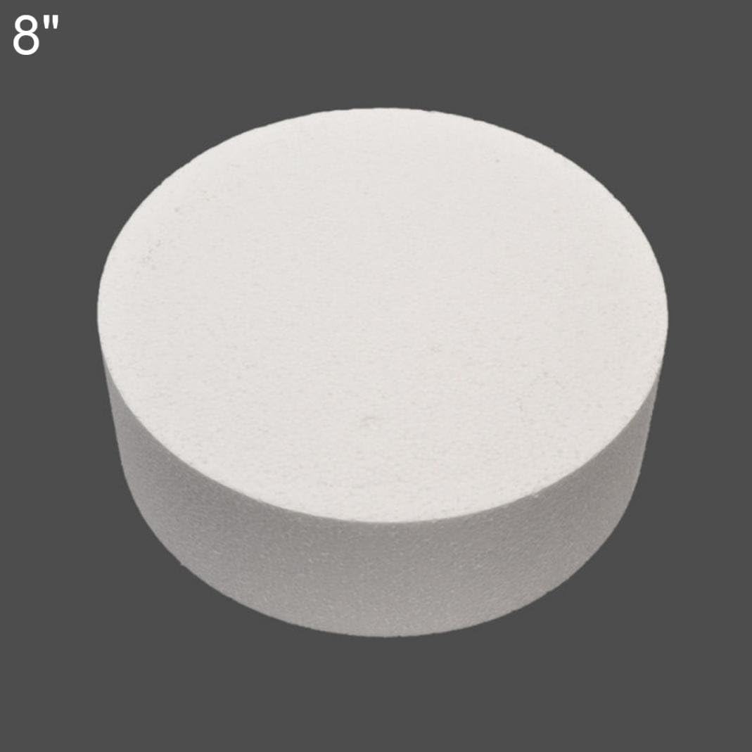yanQxIzbiu 4/6/8inch Round Styrofoam Foam Cake Dummy Sugarcraft Flower Decor Practice Model - 8"