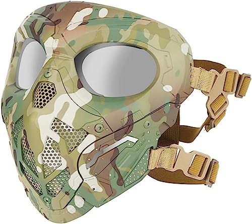 ACEXIER Tactical Masks Shooting Hunting Paintball Masks Men Full Face Airsoft Cycling Hiking Comfortable CS Hunting Military Mask (CP)
