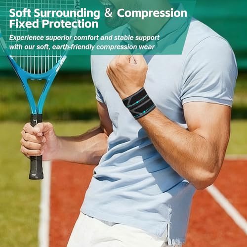 Image of 2 Pack Wrist Brace for Right & Left Hand, Ultra-Thin Compression Wrist Band Adjustable Wrist Wrap for Tendonitis, Arthritis, Weightlifting, Sports