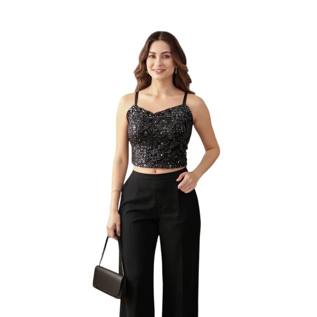 plush & dainty lingerie Sequin Embellished Bustier Top for Women, Off Shoulder, Free Size-picture-21