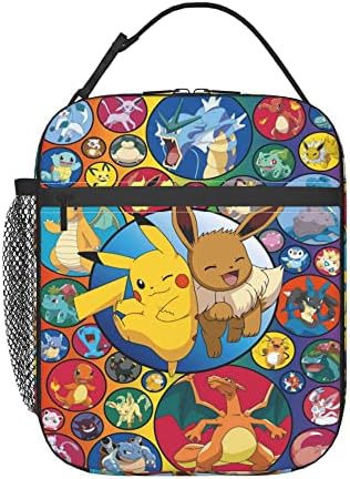 Quality Standard Flags Anime Lunch Box Boys Cartoon Lunch Bag With Bottle Holder, Game Themes Insulated Cooler Lunchbox For Men Girls Hiking Beach