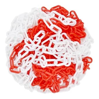 SYEYCW Kunststoffkette 1,5m Schwarz - Absperrkette Mit Haken Für Personenführung & Absperrungen