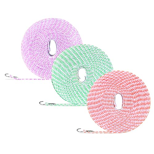 Clothesline,3 Pack Clotheslines for Outside, Adjustable Clothes line，Windproof Clothesline with