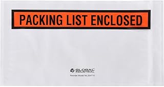 Global Industrial Panel Face Envelopes, Packing List Enclosed