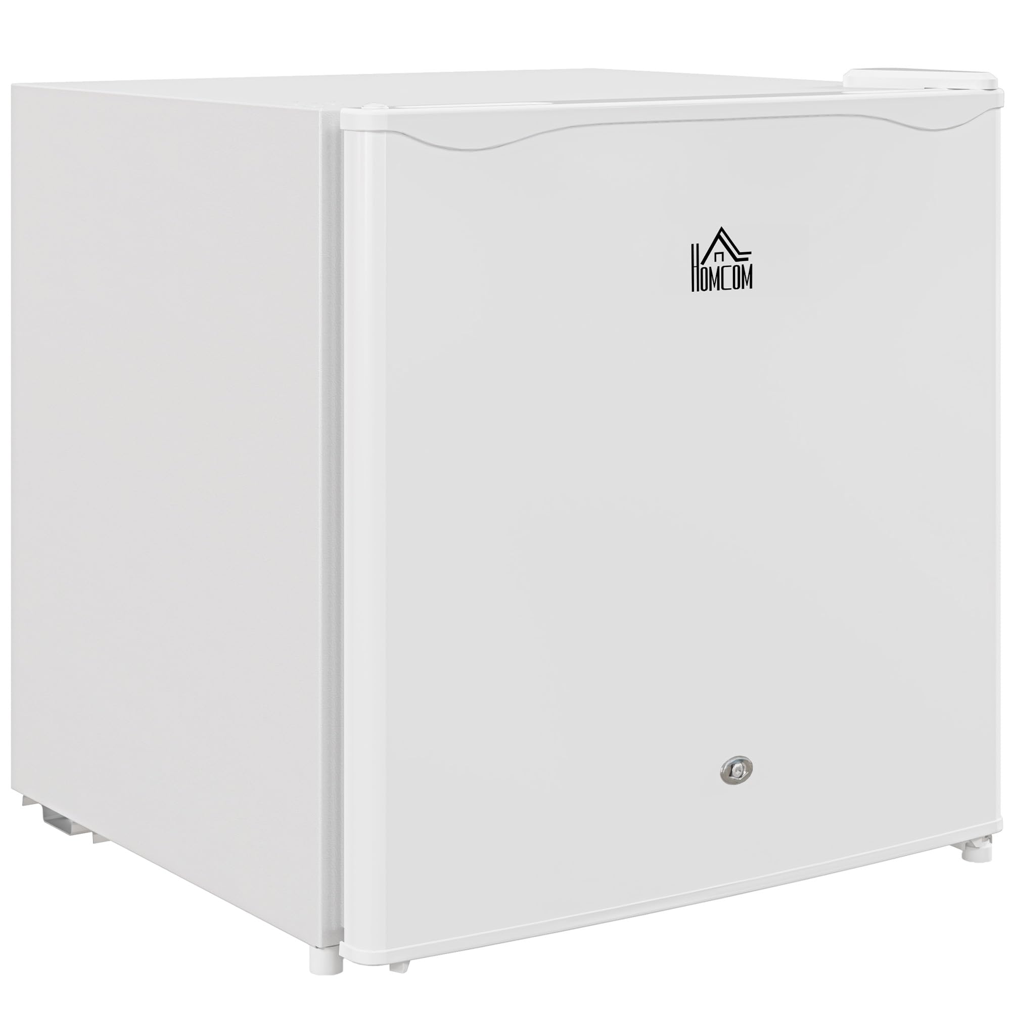 HOMCOM 46L Counter Top Fridge Mini Fridge with Lock Chiller Box - Cream White  | TJ Hughes Grey