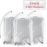 32x42 Inch Extra Large Clear Drawstring Plastic Bags 3 Pack(4 Mils), Dustproof...