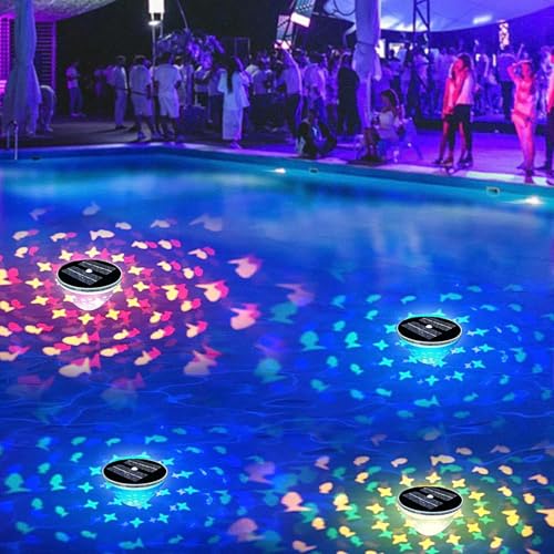 Lámparas de piscina flotantes LED solares e impermeables para exterior e interior 2