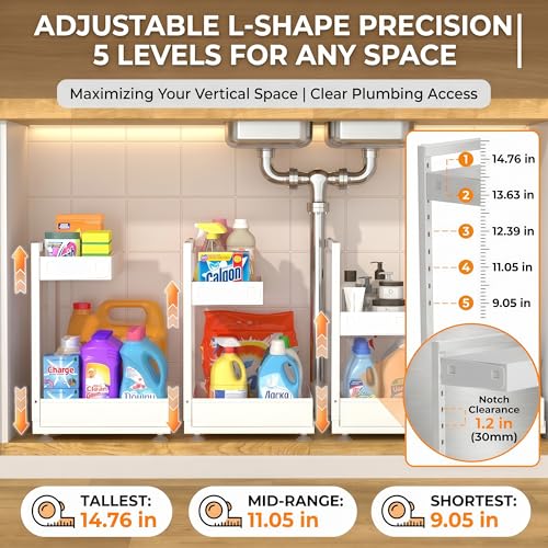 Under-Sink-Organizer-2-Pack-2-Tier-Metal-Slide-Out-Height-Adjustable-2-pack-pull-out-under-sink-shelf-2-tier-cream-white-metal-adjustable-height-fits-U-pipes-50lbs-hold