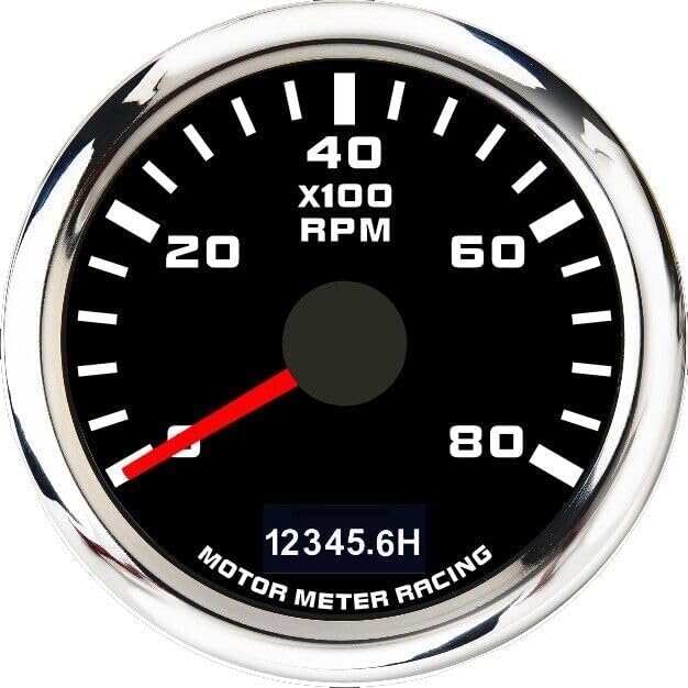 Tacômetro MOTOR METER RACING W Pro Series 52 mm, 0–8000 RPM – 1 unidade