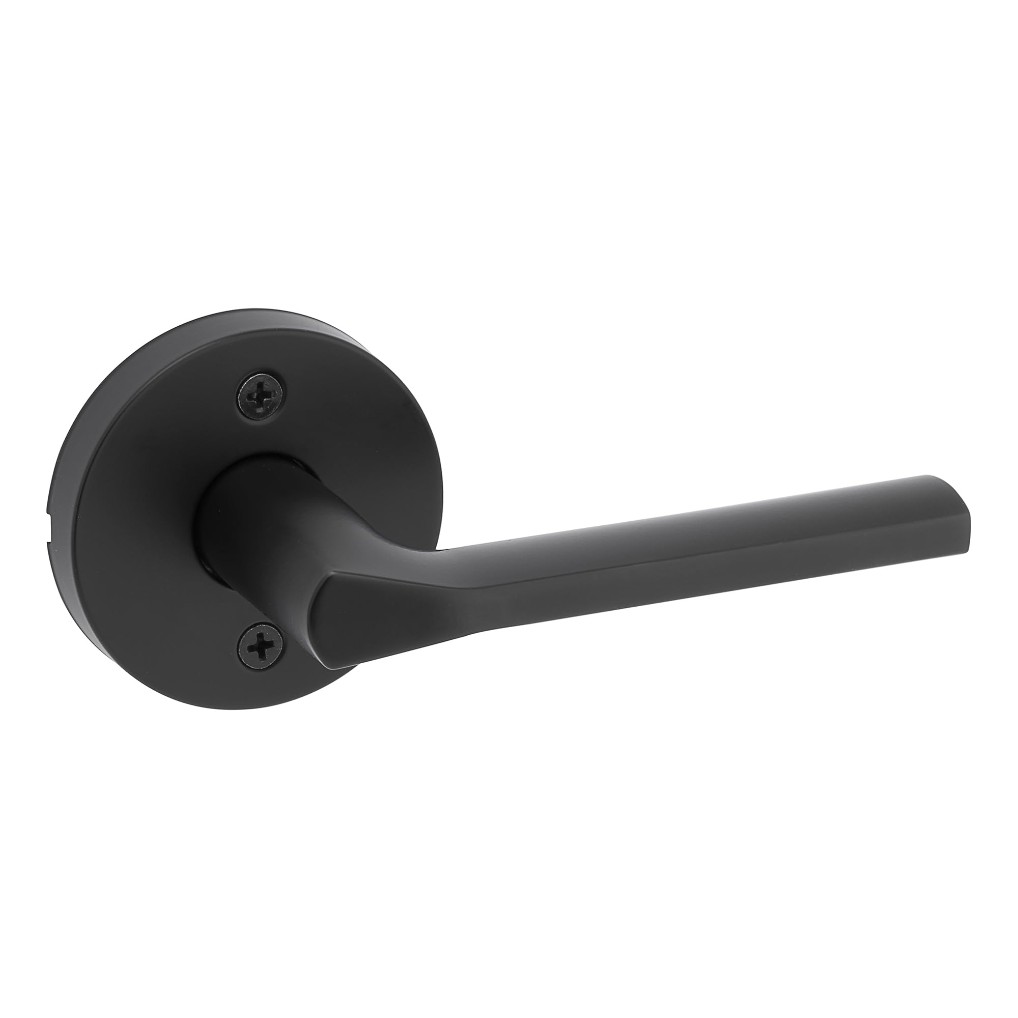Poignée de porte factice noire mate avec levier Lisbon Kwikset pour menuiserie intérieure