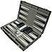 Backgammon Set, Pliable PU Cuir Échiquier avec Chesses/Dé Tasses/Dés, Portable Fête Voyage Backgammon Jeu de Société pour Adultes & Enfants Cadeaux, 38x23x5.5cm - Noir