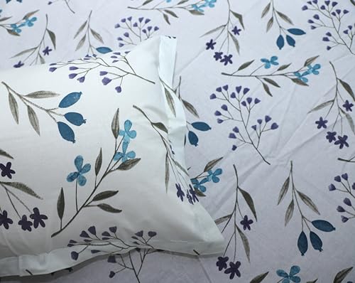 Image of Super Bedzz by Prihaal Decor Cotton Double Size Bedsheet with 2 Pillow Cover Size:108x108 (Blue 5) bedsheet for Double Bed, Cotton Double bedsheet, Suitable for Bedroom, Gift Set