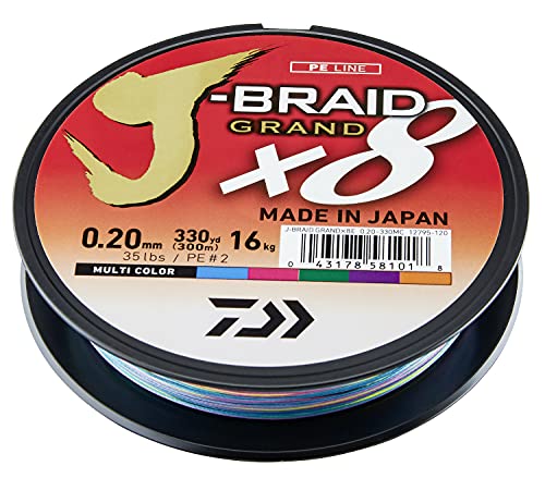 Daiwa J-Braid Grand x8E 0.35mm, 36.0kg/79.0Lbs, 3000m, Mehrfarbig, Geflochtene Angelschnur – Bild 3