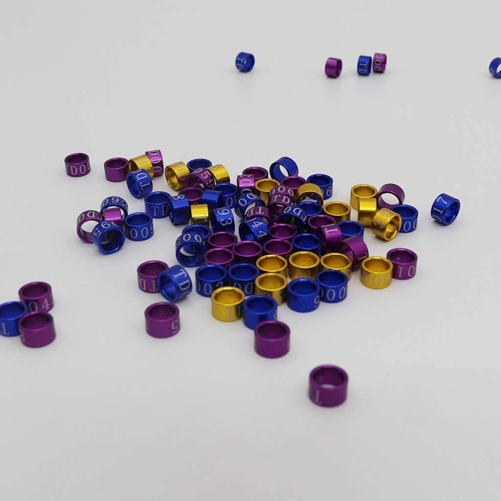 HAINAN 50 bandas de anillo de color mezclado para el pie de pájaro en la pierna para los pollitos paloma para periquitos, cacatúas, conuras, aletas, periquitos pequeños