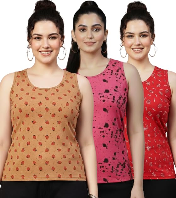 diaz Women Printed Tank Top for Girls & Women | Sleeveless Casual Summer Top |Printed Tank Tee | Loose Fit Tank Top for Regular Wear, Home Wear, Gym, Yoga & Travel-Pack of 3-picture-54