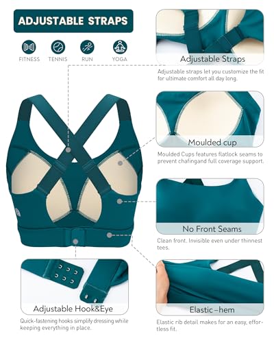 Image of RUNNING GIRL Sports Bra for Women High Support, Molded Cup High Impact Sports Bras with Sewn in Pads Workout Running Bra
