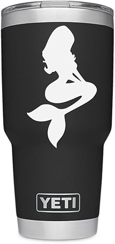 Calcomanía auténtica de silueta de sirena para ventanas, vasos Yeti y RTic, MacBook y laptop, iPad y tabletas, iPhones, Android y mucho más