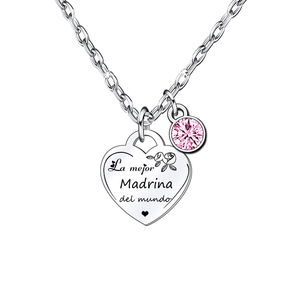 Lumengqi Regalo para la Abuela. Colgante/Collar de Acero Inoxidable Brillante Antialérgico, con Mensaje Grabado y Cadena de 60 cm