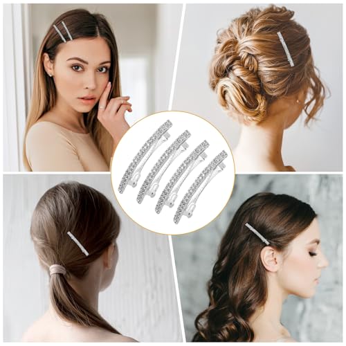 Pinzas para cabello con cristales brillantes 4 piezas miniatura 6