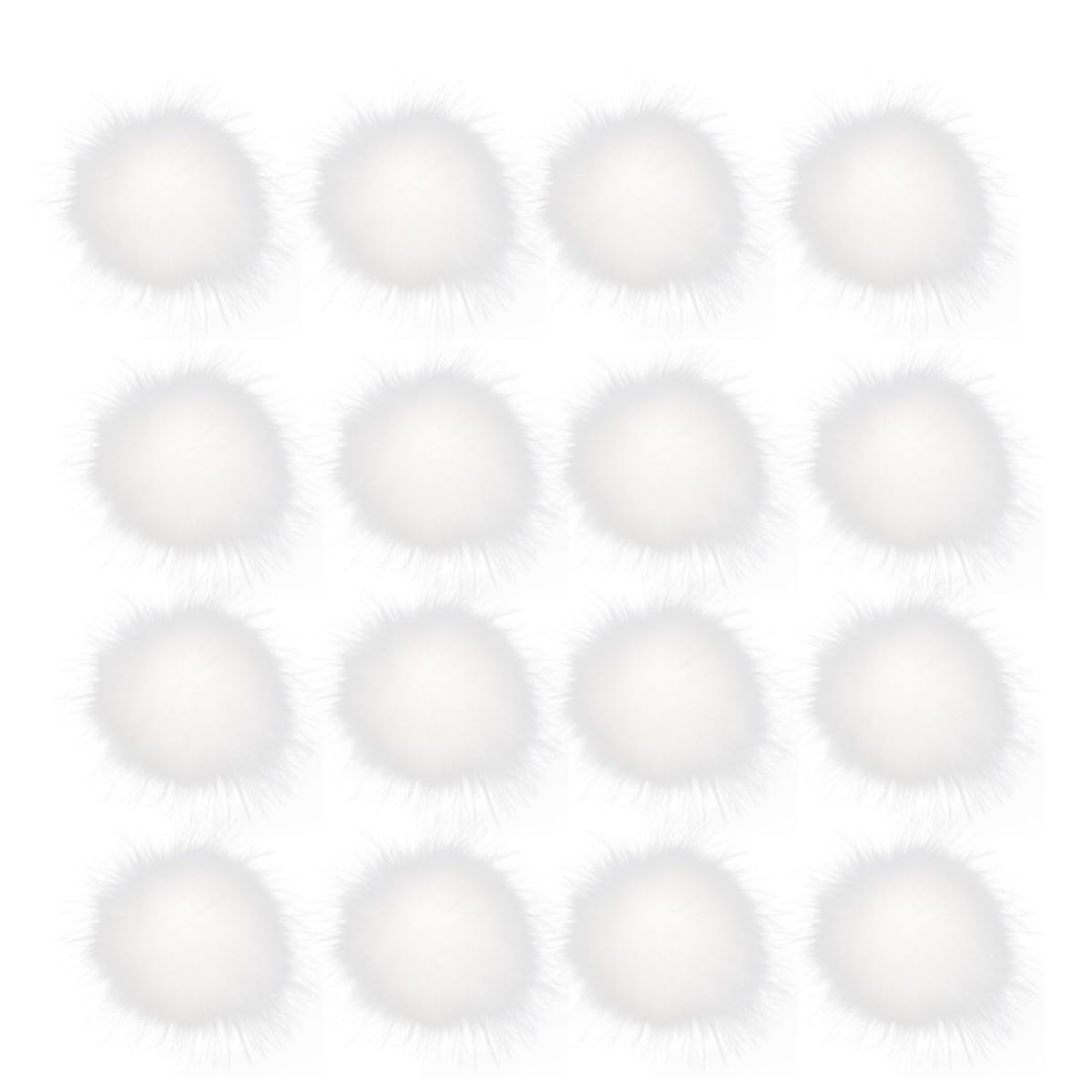 16 Bolas de peluche esponjosas de color claro con cuerda elástica 8