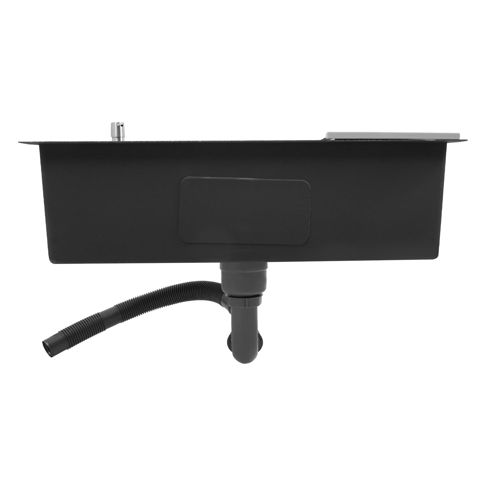Einschalen Spülbecken Edelstahl +Seifenspender Abtropfkorb Küchenspüle 68 * 45CM mit Abtropffläche, Seifenspender, Unterbau - Silber