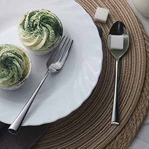 Alata Bailey 20 Piece Forged Silverware Set Stainless Steel Flatware SetService for 4Mirror Polished Cutlery SetDishwasher Safe