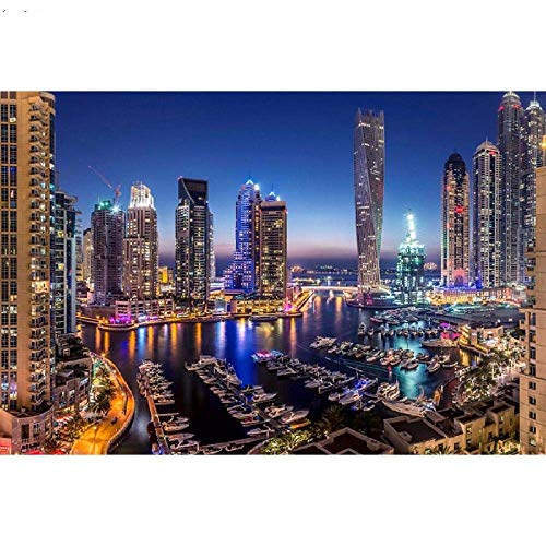KASTWAVE DIY 5D Diamond Painting Kit, Dubai Modern City Nigh...
