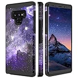 BENTOBEN Case for Galaxy Note 9, Samsung Galaxy Note 9 Case, Slim 2 in 1 Hybrid Soft TPU Bumper Hard PC Cover Heavy Duty Shockproof Purple Space Design Protective Phone Case for Girls Women, Purple