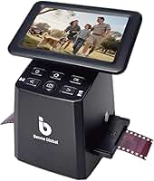 BEONEGLOBAL ClearScan S5 Scanner de filmes e slides de alta resolução com LCD de 5 polegadas – Converta 135, 126, 110 negativos Super8 e slides para fotos JPEG digitais de 24 MP rapidamente