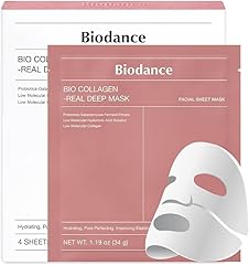 Biodance Bio Collagen Profonda Maschera Viso, Skincare Coreano Idratante e Rassodante con Acido Laluronico, Niacinamide e Galattomiceti. 4 Fogli