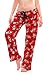 Betty Boop Women's Warm and Cozy Plush Pajama Bottoms (Medium, Red)