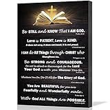 Christian Gifts for Women Motivational Wall Art for Living Room Bedroom Bathroom Kitchen Décor Inspirational Bible Verse Christian Canvas Wall Art Framed Wall Art Rustic Scripture God Says Canvas