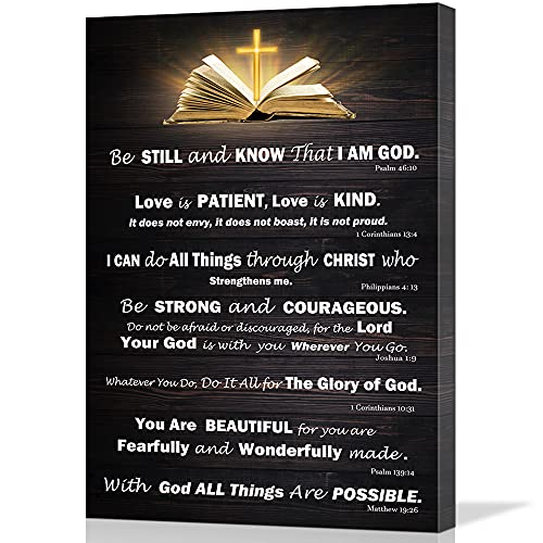 Christian Gifts for Women Motivational Wall Art for Living Room Bedroom Bathroom Kitchen Décor Inspirational Bible Verse Christian Canvas Wall Art Framed Wall Art Rustic Scripture God Says Canvas