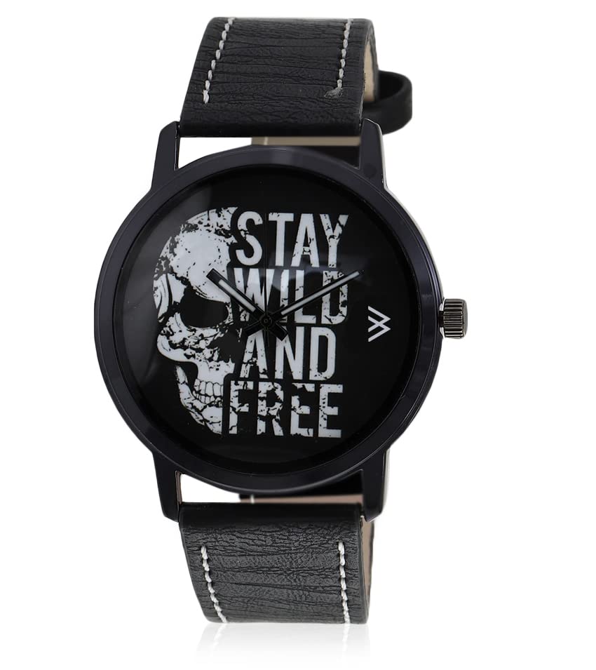 Walrus Black Dial Analog Black Vegan Leather Strap Wrist Watch for Men - Professional & Casual Use- Old Money Style Mens Wrist Watch for Gift (B0B1QQJTGD) Amazon Price History, Amazon Price Tracker