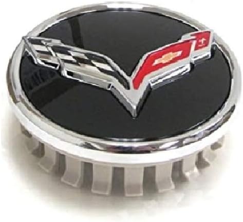 OEM NUEVO Rueda Hub Centro Tapa Negro w/Cruzado Banderas Logo 14-18 Corvette 19301416
