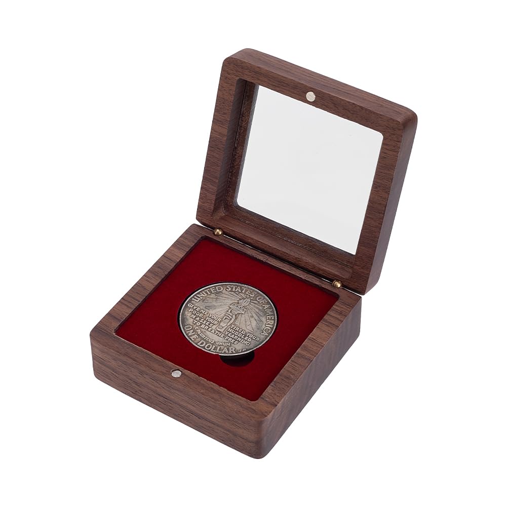 Présentoir de monnaie en bois précieux de 40 mm finition acrylique de luxe