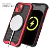 Ghostek Atomic Slim iPhone 14 Case - Aramid Fiber Back with Red Aluminum Metal Bumper, Shockproof Protective Case - Non-Slip Grip, Wireless Charging Compatible Case iPhone 14 2022 (6.1)(Aramid - Red)