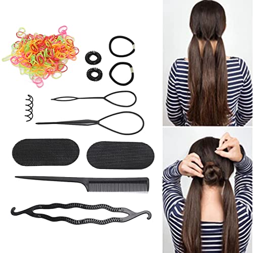 Conjunto de penteados de cabelo, 12 peças, ferramenta de torção de cabelo, conjunto de tranças de ca