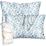 Miss Adola Silk Pillow Cases 2 Pack - Standard Size 20 x 26 Inch Mulberry Silky Pillowcase for Hair and Skin Soft Cute Aesthetic Bed Sleeping Pillow Cover with Zipper for Women, Fresh Flowers