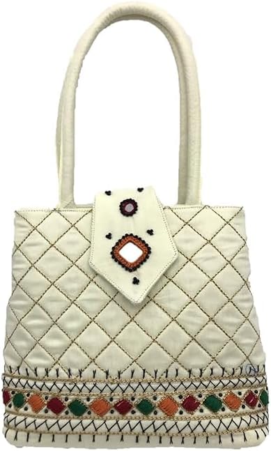 Handicrafts Handmade MINI Bag for Women Handbag SMALL Size Traditional Hand Bag Micro Purse Cotton 8.5x.7x2.5 Inch Original Beads Thread Work Birthday Gift For Women Special