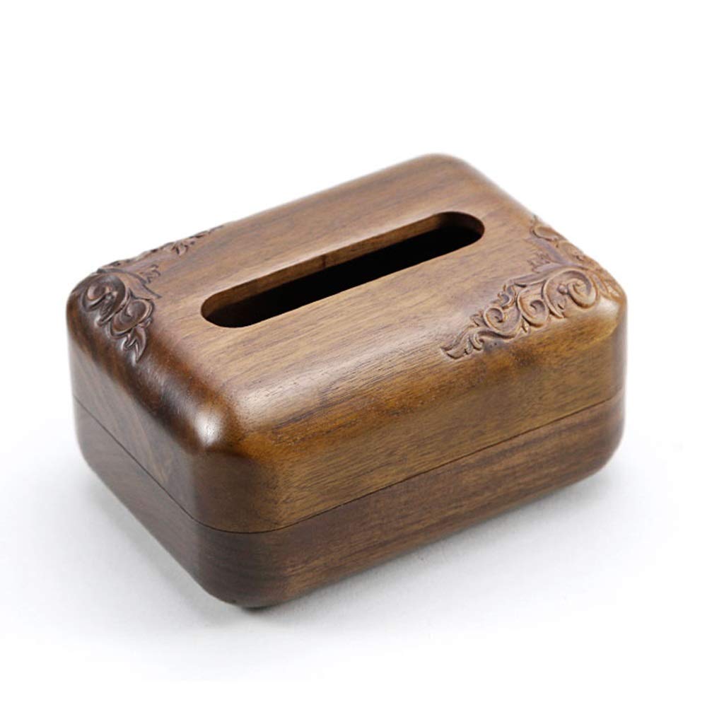 Boîte à Mouchoirs En Noyer Avec Couvercle – Distributeur Pratique Pour Bureau, Maison (23x12x10 Cm)