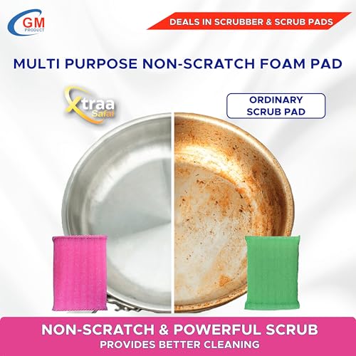 Image of Non-Scratch Foam Scrub Pad | 24 Pcs | Kitchen Cleaning & Crookery- Scrub Sponge, Scrub Pad (Regular,Pack of 24)