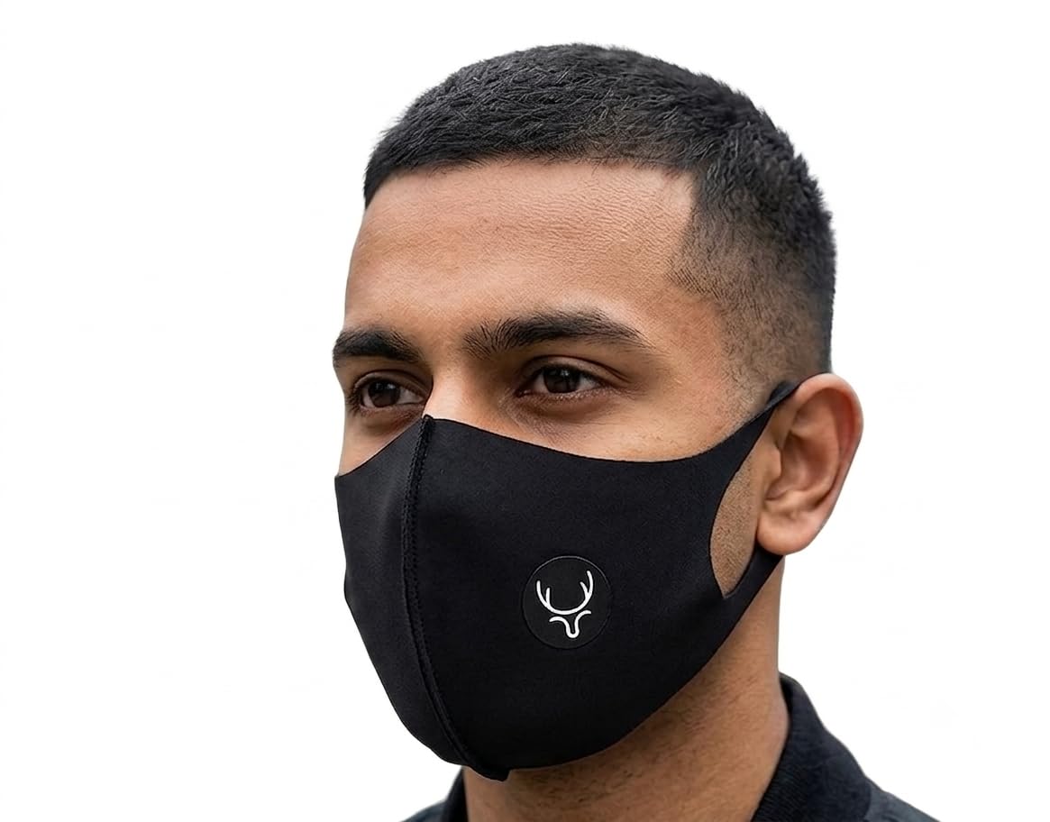 Face Mask for Men & Women, black Reusable Washable Cloth Mask, Comfortable Breathable Face Cover for Daily Outdoor Use-image-34