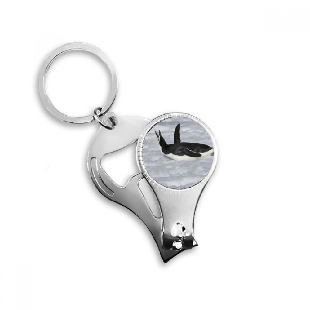 Meilleur cadeau charme : porte-clés pingouin noir en métal avec ouvre-bouteille