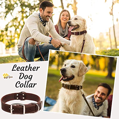 ADITYNA Heavy Duty Leather Dog Collar for Large Dogs - Large Dog Collar Gift Ideea for Dog Lovers - Soft and Strong, 100… - Image 7