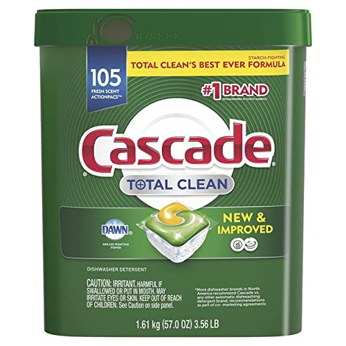 Cascade Total Clean Actionpacs, Dishwasher Detergent, Fresh Scent - 105 Count #TOP30