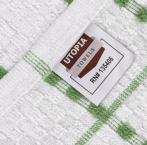 Utopia Towels Kitchen Towels [12 Pack], 15 X 25 Inches, 100% Ring Spun Cotton Super Soft And Absorbent Linen Dish Towels, Tea Towels And Bar Towels Set (Sage Green) #TOP3