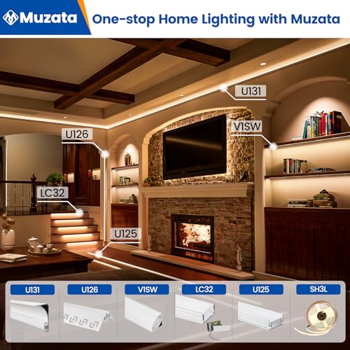 Muzata MUZATA0049 6-Pack 3.3Ft/1Meter V Shape Led Aluminum Channel System thumb #4